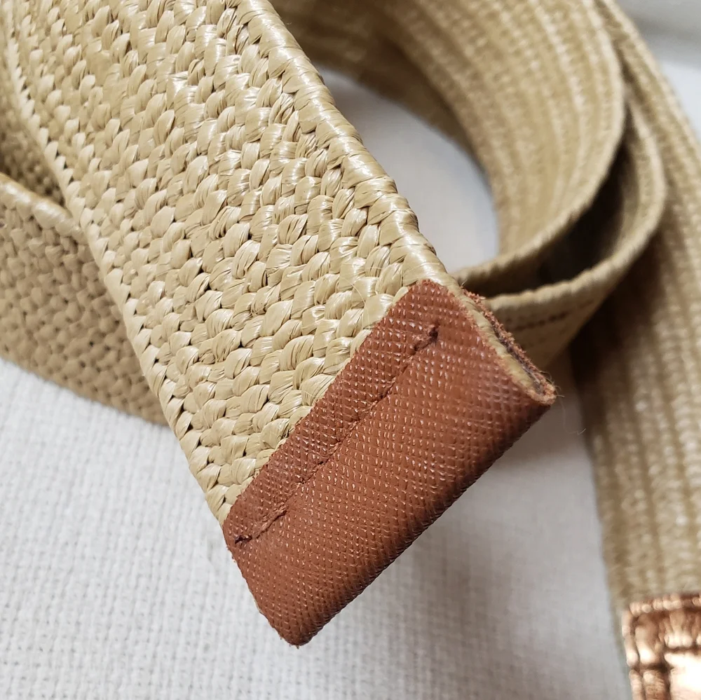 Michael Michael Kors stretch poly straw and leather belt XL